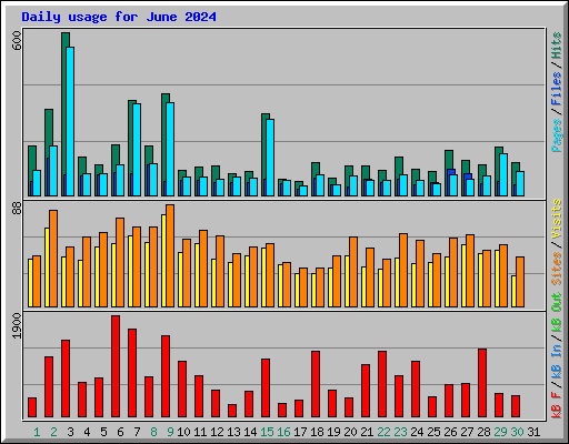 Daily usage for June 2024