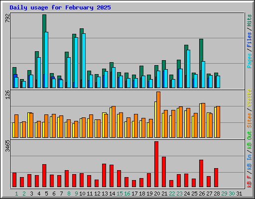 Daily usage for February 2025