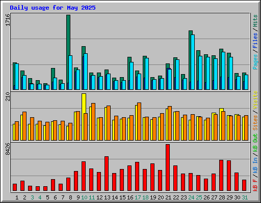 Daily usage for May 2025