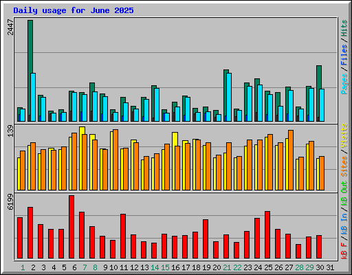 Daily usage for June 2025