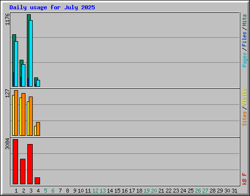 Daily usage for July 2025