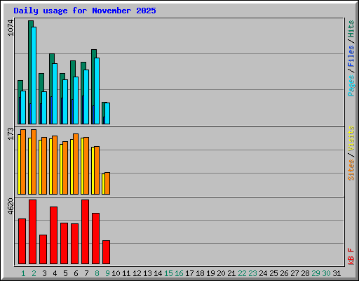 Daily usage for November 2025