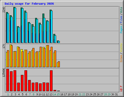 Daily usage for February 2026