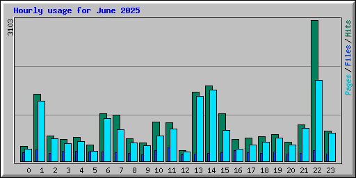 Hourly usage for June 2025