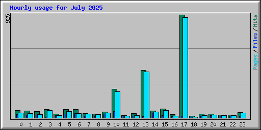 Hourly usage for July 2025
