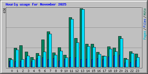 Hourly usage for November 2025