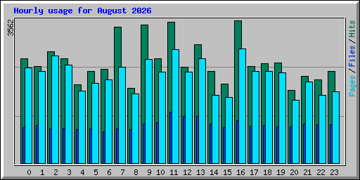 Hourly usage for August 2026