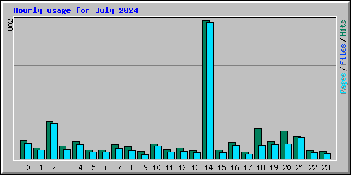 Hourly usage for July 2024