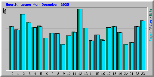 Hourly usage for December 2025